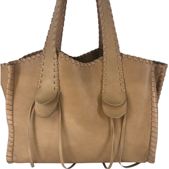 Chloe Mony Large Shopper Tote Bag in Beige - Picture 3 of 16